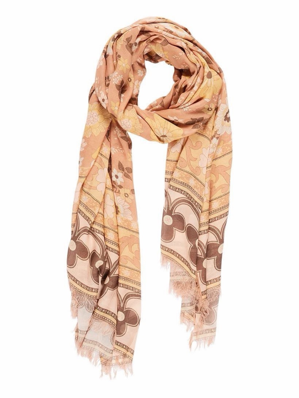 Spell buttercup travel scarf sarong in soft brown neutral  Floral